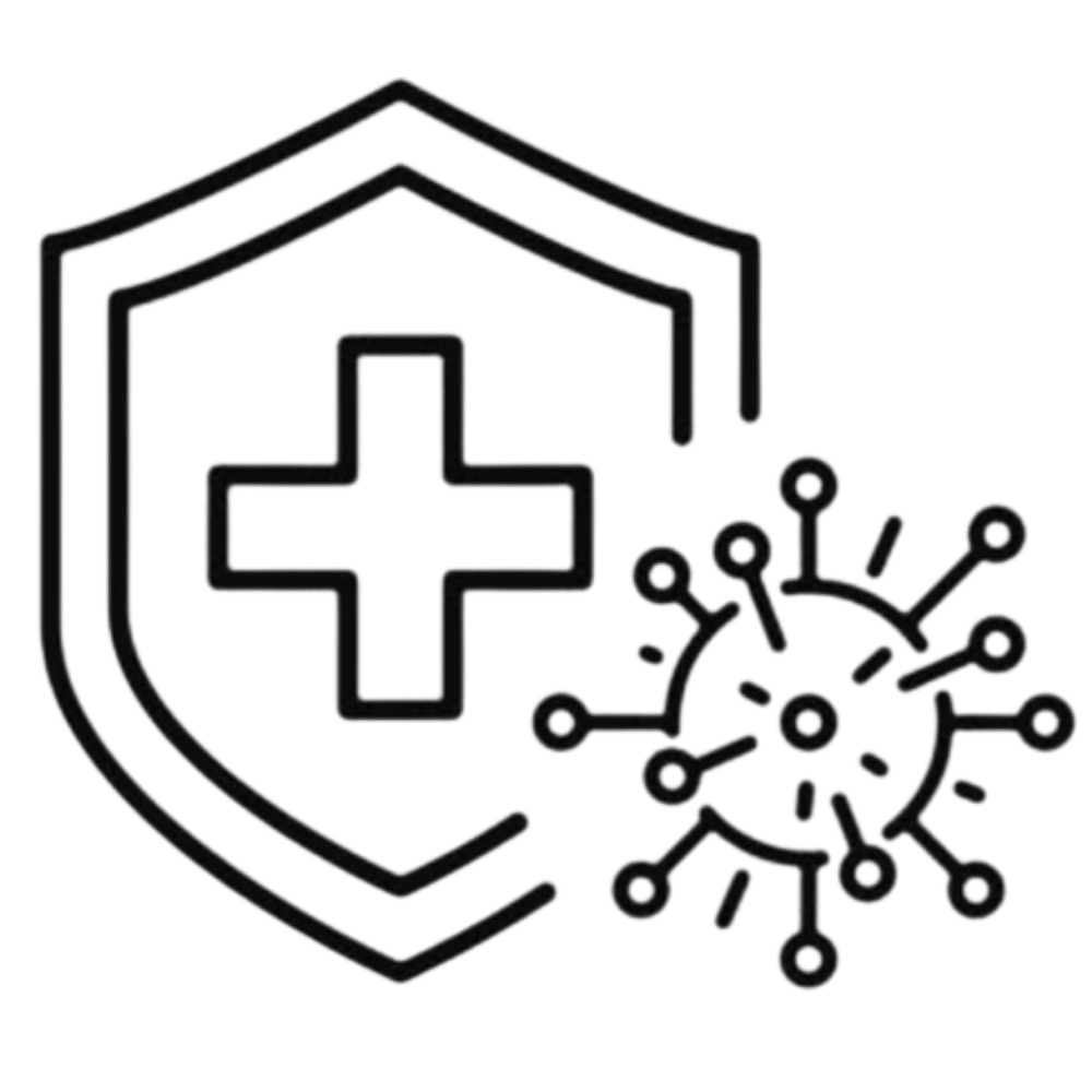 Icon depicting the benefit of NEKTR colostrum in strengthening immune barriers, with visual emphasis on immune support and defense.