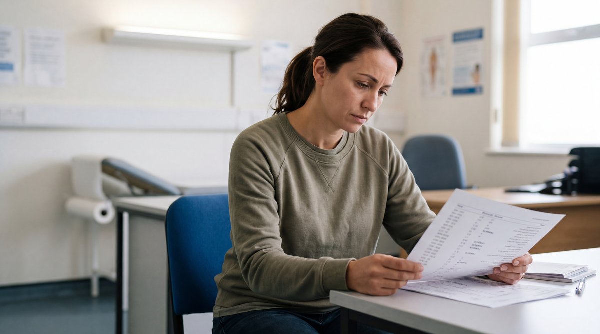 Doctor reviewing results
